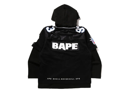 BAPE Multi Logo Layered Sleeves Relaxed Fit Football Jersey Black