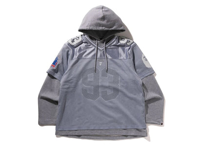 BAPE Multi Logo Layered Sleeves Relaxed Fit Football Jersey Silver