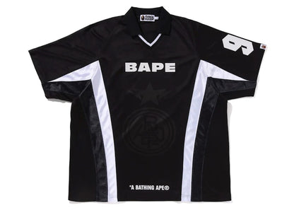 BAPE Multi Logo Relaxed Fit Soccer Jersey Black