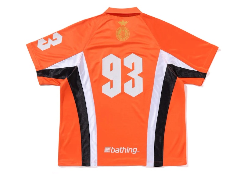 BAPE Multi Logo Relaxed Fit Soccer Jersey Orange