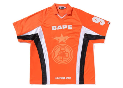 BAPE Multi Logo Relaxed Fit Soccer Jersey Orange