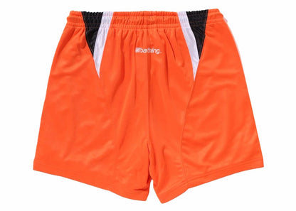 BAPE Multi Logo Relaxed Fit Soccer Shorts Orange