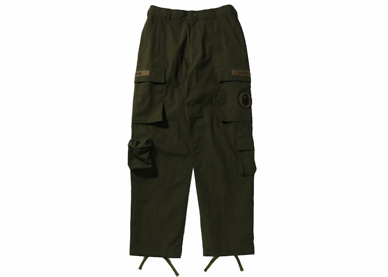 BAPE Multi Pocket Loose Fit Cargo Pants Olivedrab
