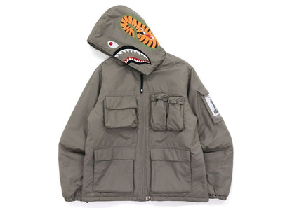 BAPE Multi Pocket Shark Hoodie Jacket Gray