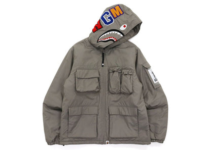 BAPE Multi Pocket Shark Hoodie Jacket Gray