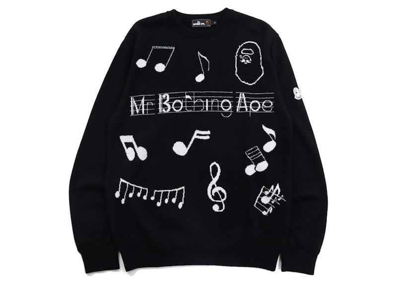 BAPE Music Score Knit Black