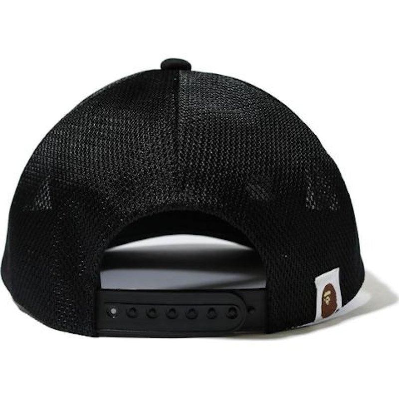 BAPE NYC Logo Crystal Stone Mesh Cap Black