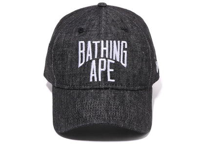 BAPE NYC Logo Denim New Era 9Twenty Cap Black