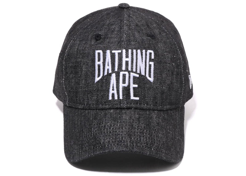 BAPE NYC Logo Denim New Era 9Twenty Cap Black