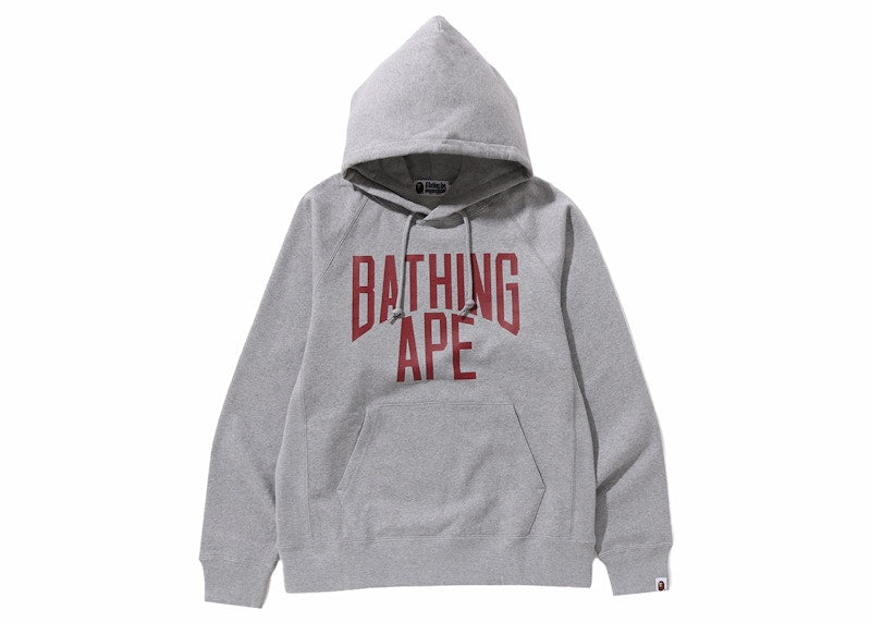 BAPE NYC Logo Pullover Hoodie Gray