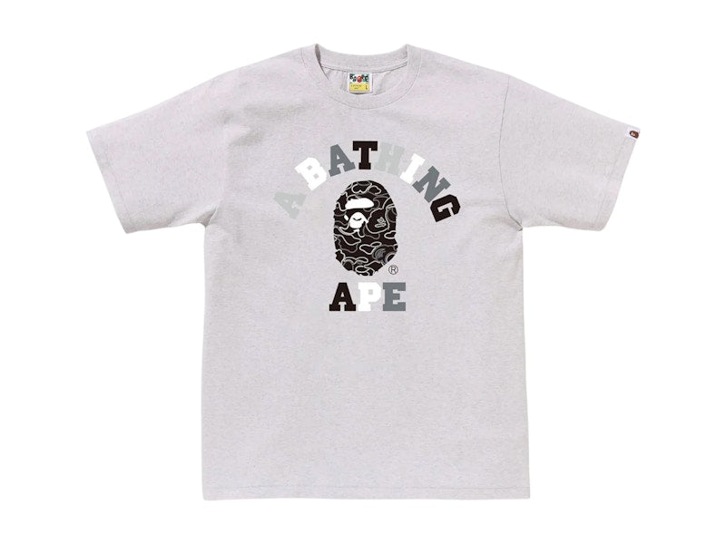 BAPE Neon Camo College Tee Grey