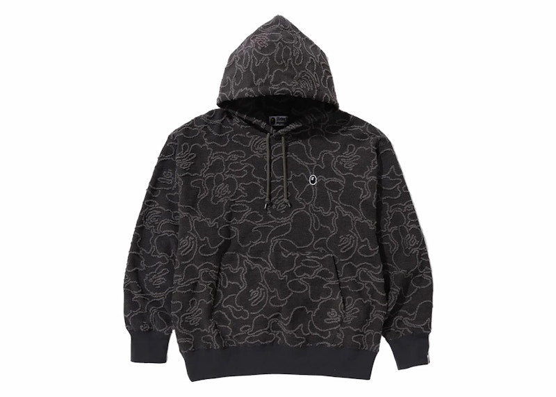 BAPE Neon Camo Jacquard Relaxed Fit Pullover Hoodie Black