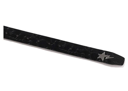 BAPE Neon Camo Narrow Leather Belt Black