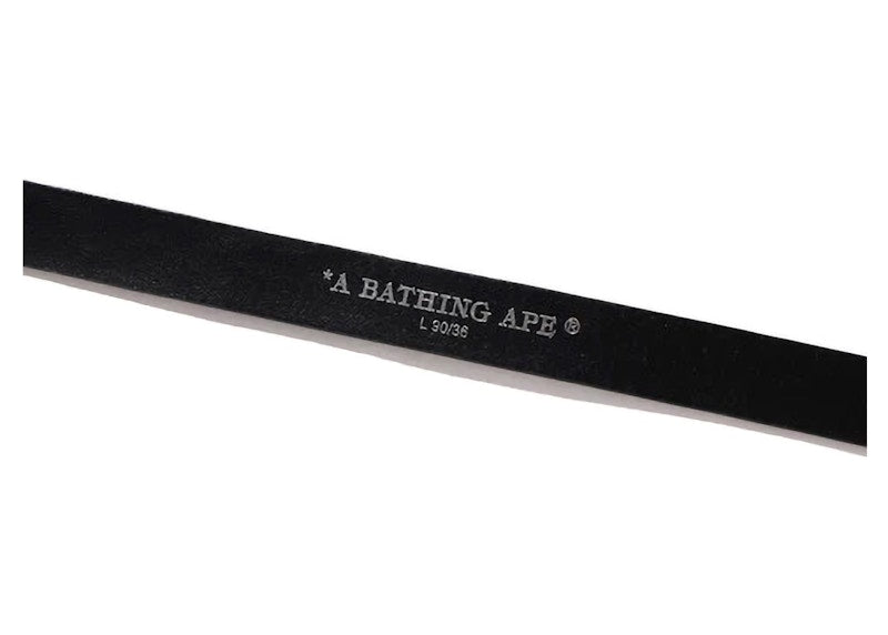 BAPE Neon Camo Narrow Leather Belt Black