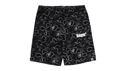 BAPE Neon Camo Regular Fit Sweat Shorts Black