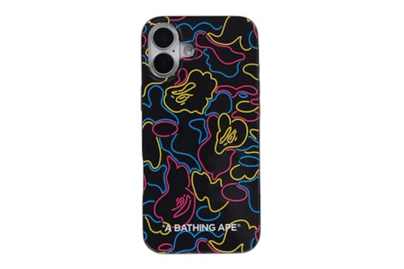 BAPE Neon Camo iPhone 16 Plus Case Black