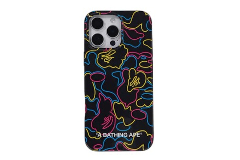 BAPE Neon Camo iPhone 16 Pro Max Case Black