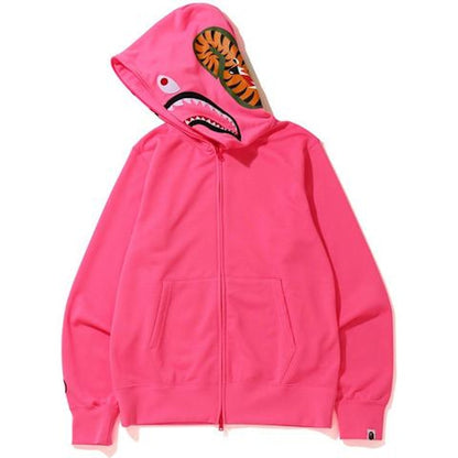 BAPE Neon Shark Full Zip Hoodie Pink