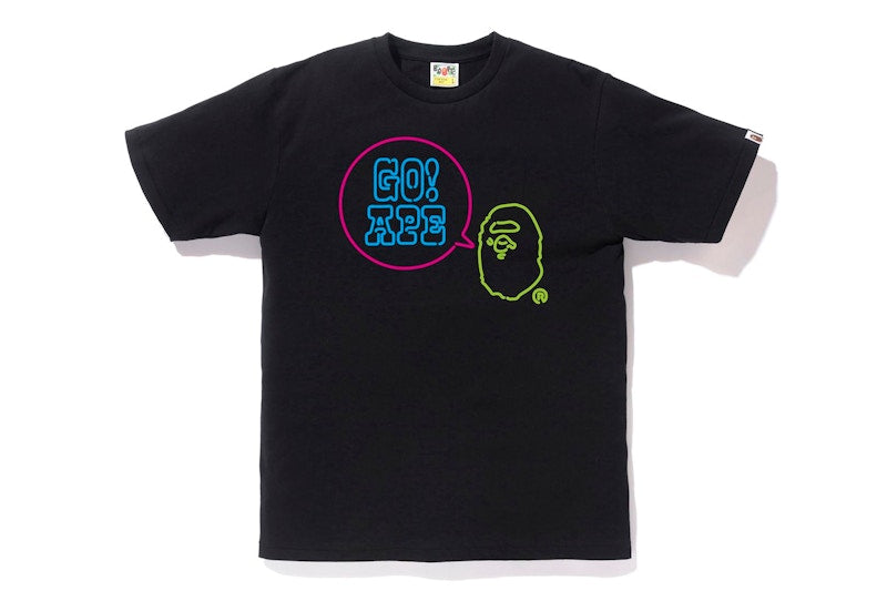 BAPE Neon Sign Go Ape Tee Black