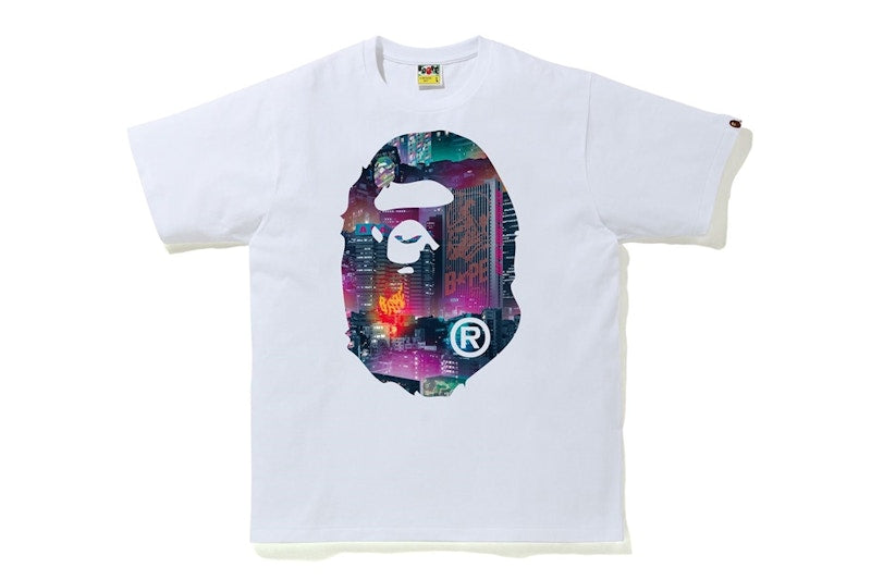 BAPE Neon Tokyo Big Ape Head Tee White