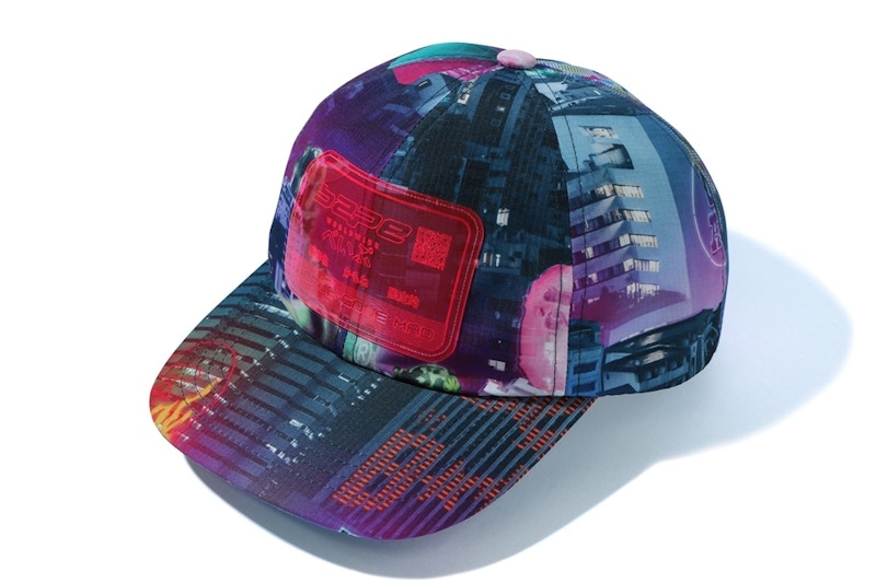 BAPE Neon Tokyo Panel Cap Black