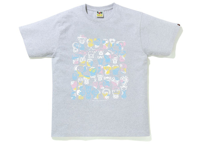 BAPE New Multi Camo A To Z Tee Grey
