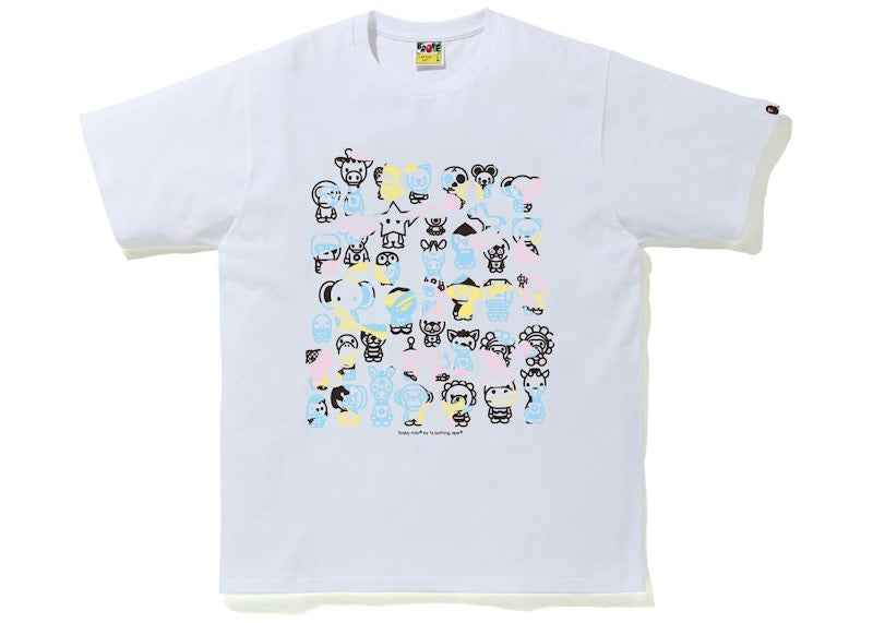 BAPE New Multi Camo A To Z Tee White