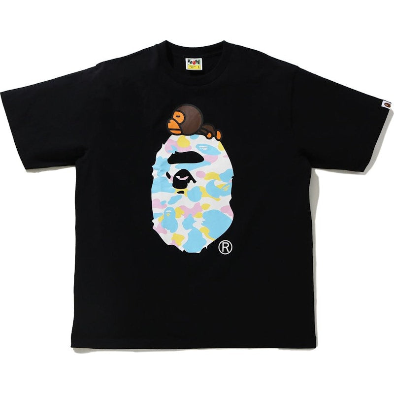 BAPE New Multi Camo Milo On Ape Relaxed Tee Black