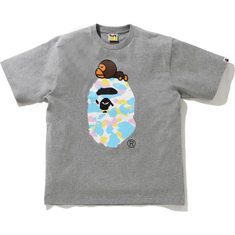 BAPE New Multi Camo Milo On Ape Relaxed Tee Gray