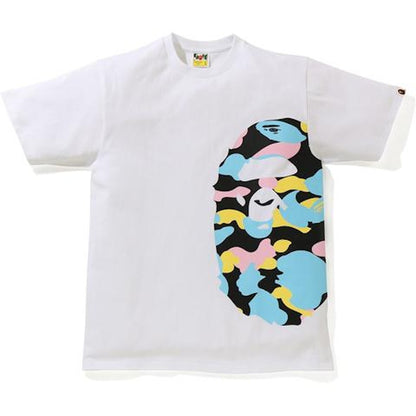 BAPE New Multi Camo Side Big Ape Head Tee White