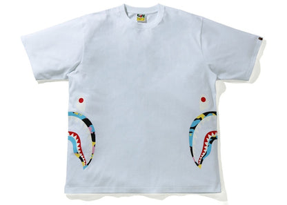 BAPE New Multi Camo Side Shark Relaxed Tee White
