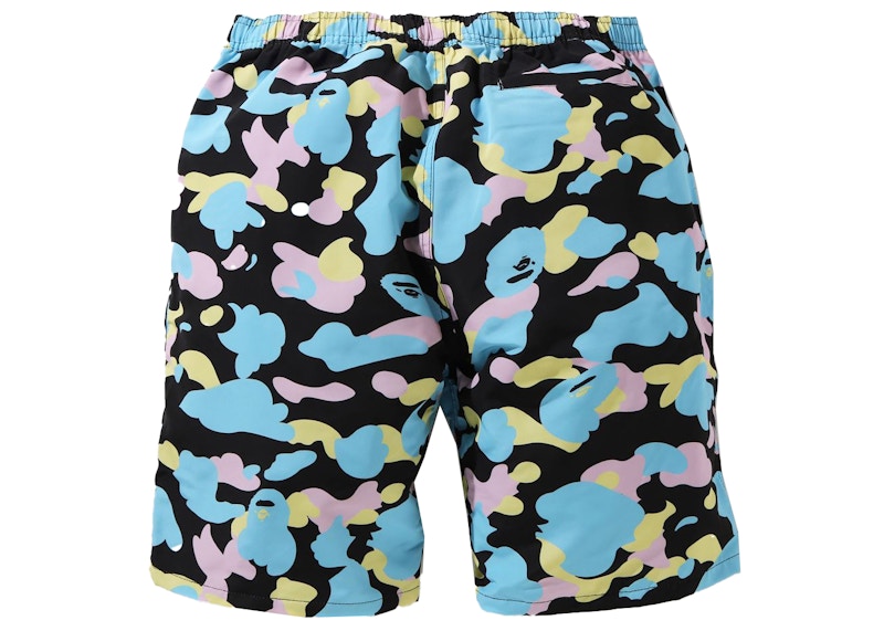 BAPE New Multi Camo Track Shorts Black