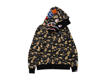 BAPE New York Madison Avenue 3rd Anniversary Double Shark Hoodie Multicolor