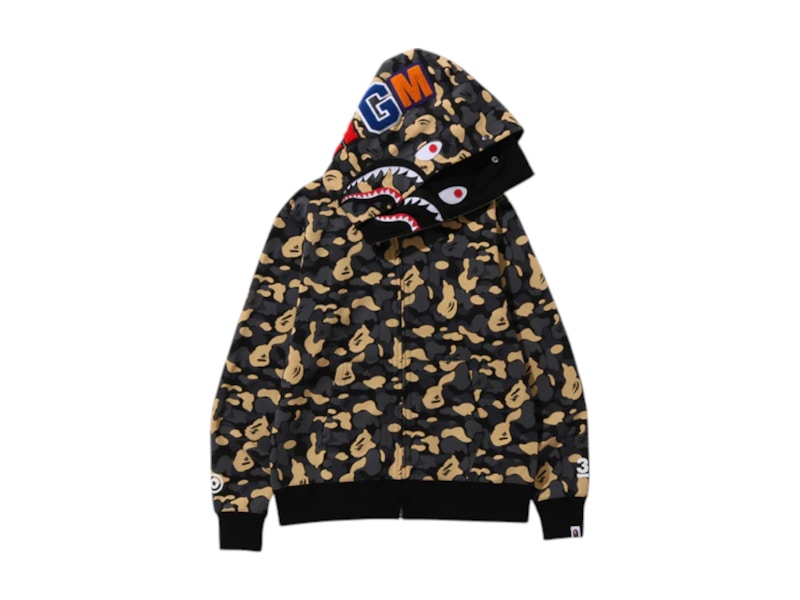 BAPE New York Madison Avenue 3rd Anniversary Double Shark Hoodie Multicolor