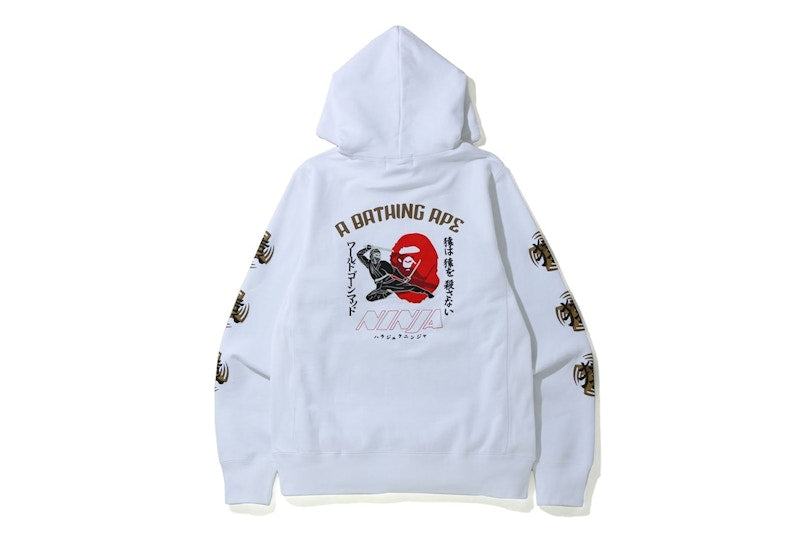 BAPE Ninja Pullover Hoodie White