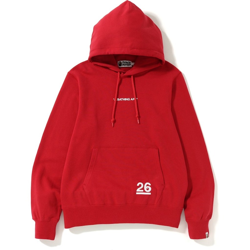 BAPE Nowhere 26th Anniversary Pullover Hoodie Red