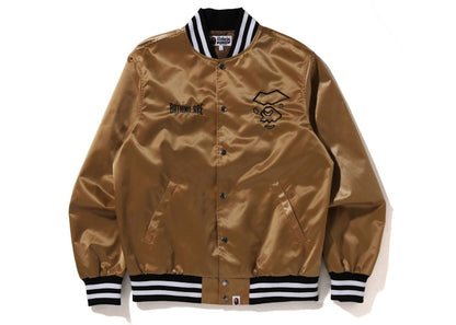 BAPE Nylon Varsity Jacket Gold