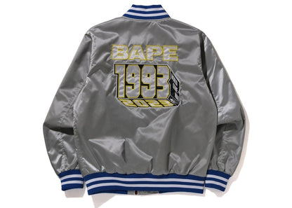 BAPE Nylon Varsity Jacket Silver