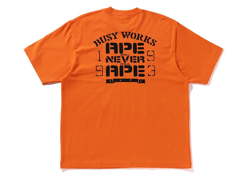 BAPE OG Ape Head College Relaxed Fit Tee Orange