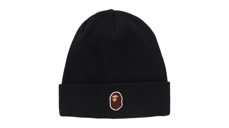 BAPE One Point Ape Head Knit Beanie Beanie Black
