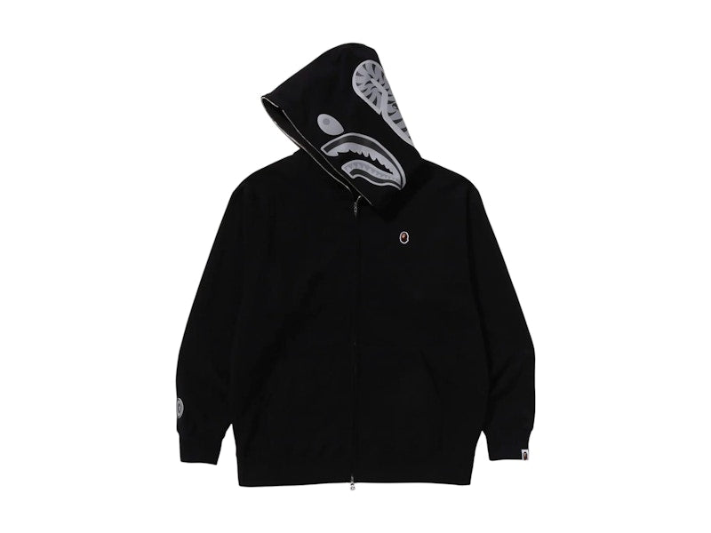 BAPE One Point Ape Head Shark Relaxed Fit Full Zip Hoodie Black