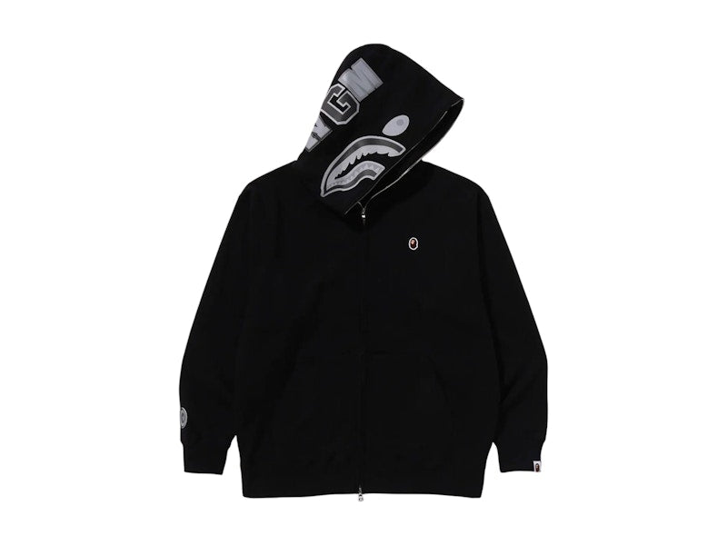 BAPE One Point Ape Head Shark Relaxed Fit Full Zip Hoodie Black