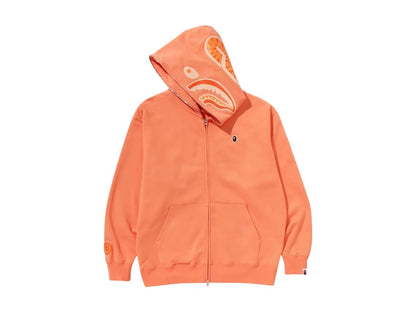 BAPE One Point Ape Head Shark Relaxed Fit Full Zip Hoodie Orange
