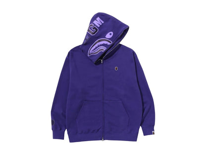 BAPE One Point Ape Head Shark Relaxed Fit Full Zip Hoodie Purple
