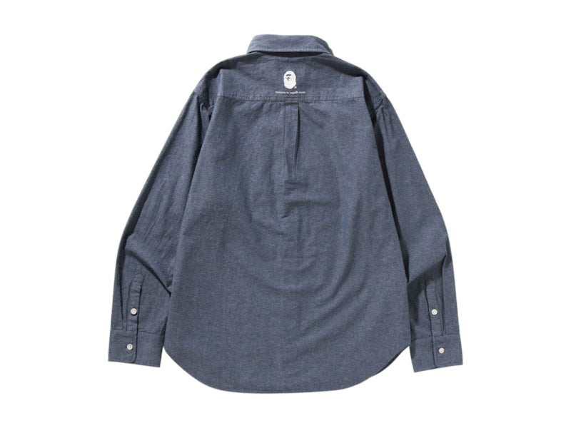 BAPE One Point Chambray Shirt Light Indigo