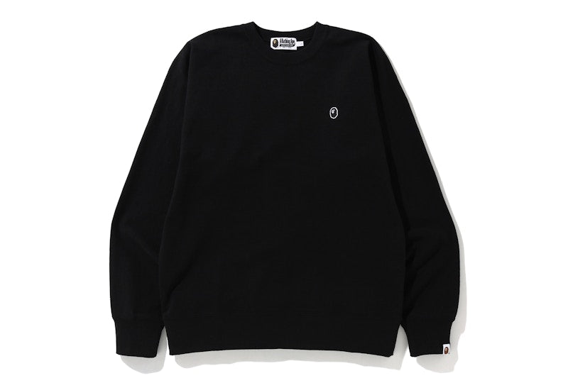 BAPE One Point City Camo Big Logo Wide Crewneck Black