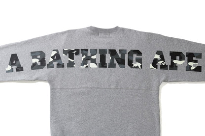 BAPE One Point City Camo Big Logo Wide Crewneck Grey