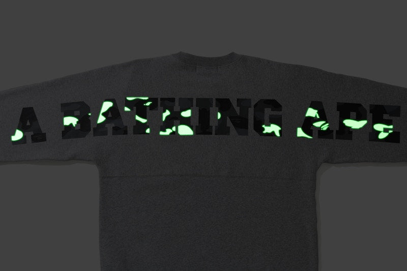 BAPE One Point City Camo Big Logo Wide Crewneck Grey