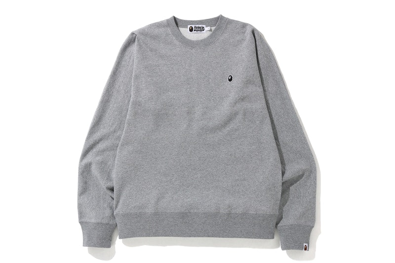 BAPE One Point City Camo Big Logo Wide Crewneck Grey