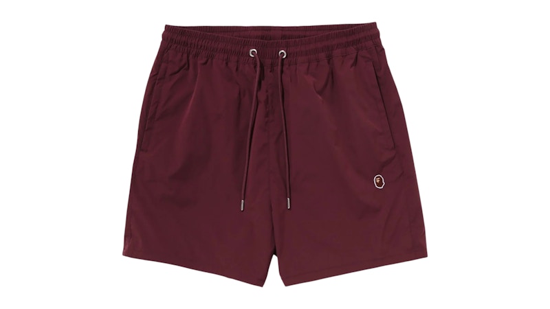 BAPE One Point Relaxed Fit Water Shorts Shorts Burgundy